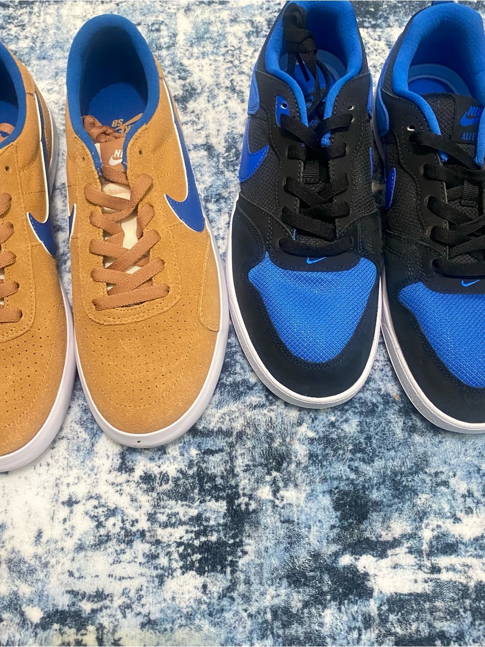 Nike Men’s Sneakers in Wheat Tan and Royal Blue